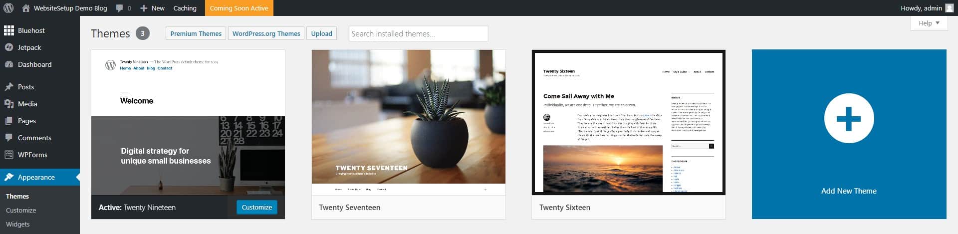 WordPress add a new theme