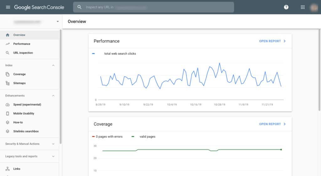 Google Search Console Dashboard