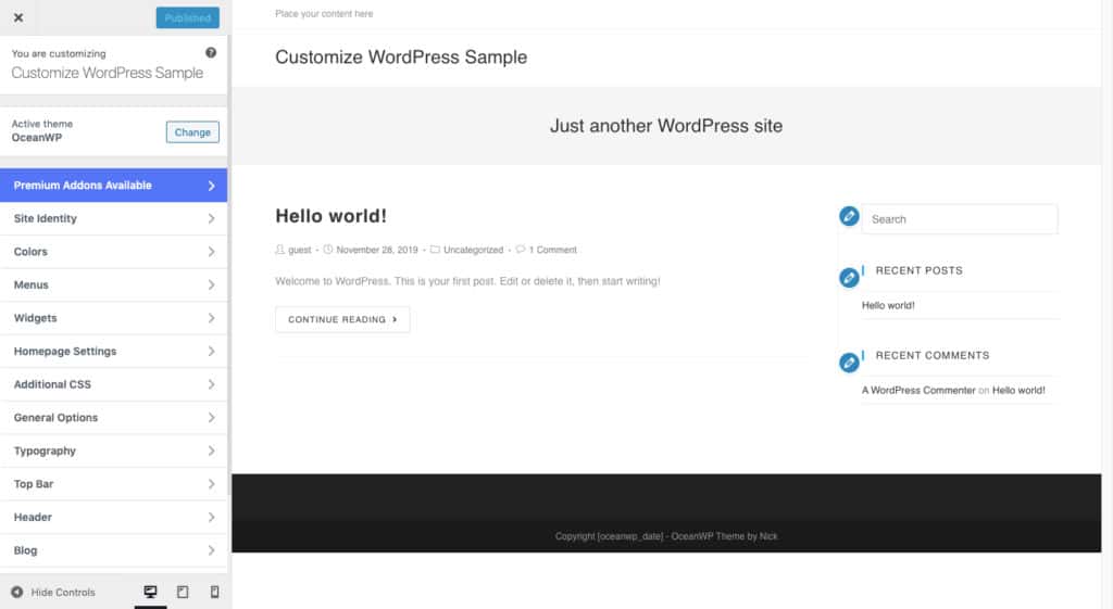 WordPress Customizer