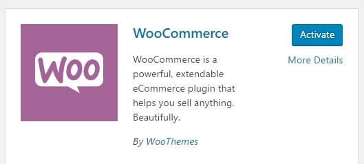 woocommerce activate