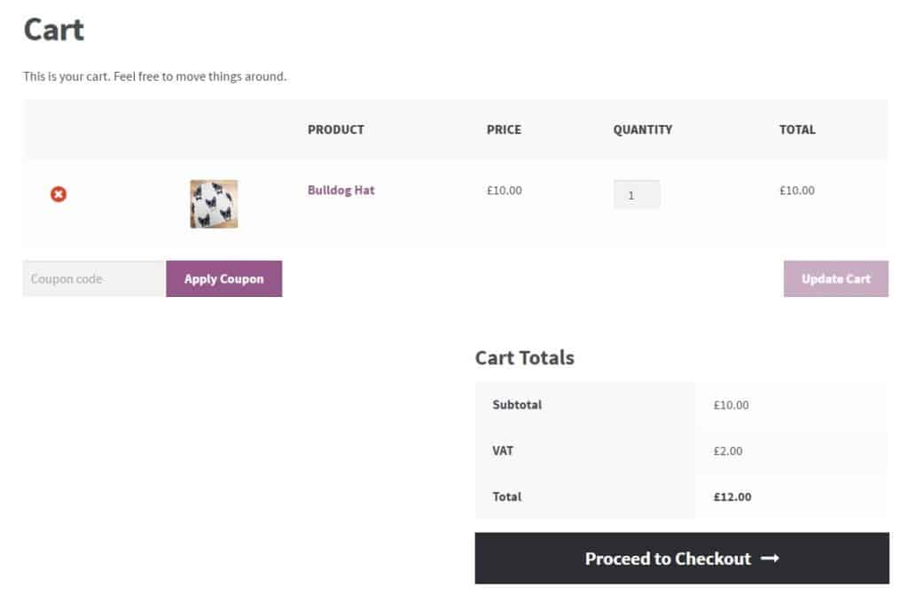 woocommerce cart