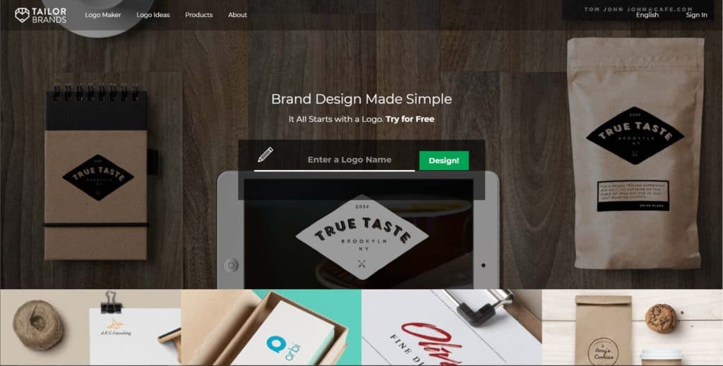 Tailor Brands logo maker
