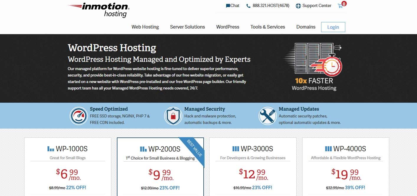 InMotion WordPress hosting