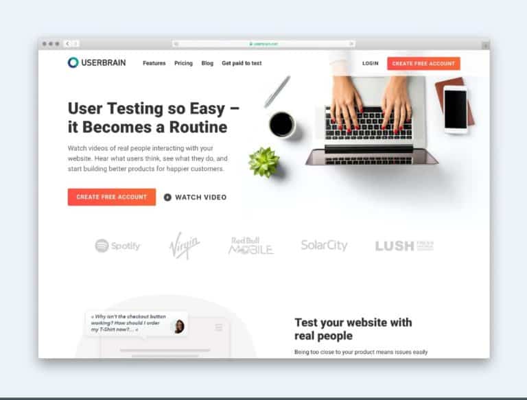 UserBrain usability testing