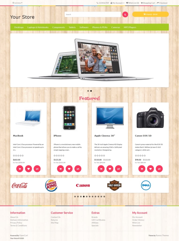 changed opencart theme on front end