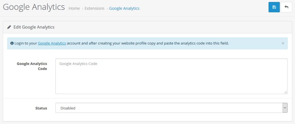 opencart google analytics module