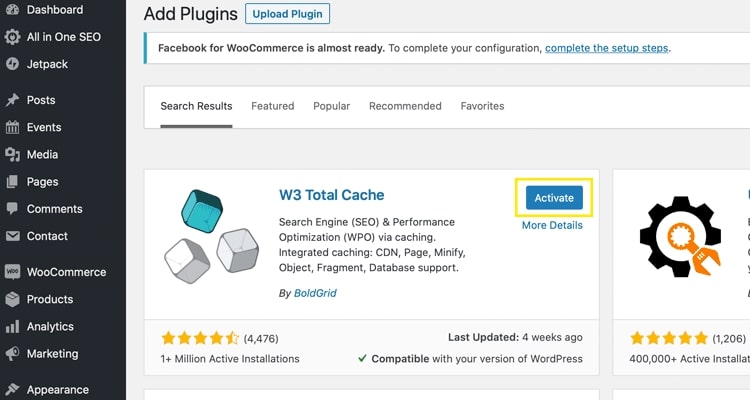 Plugins page
