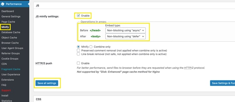 Minify page