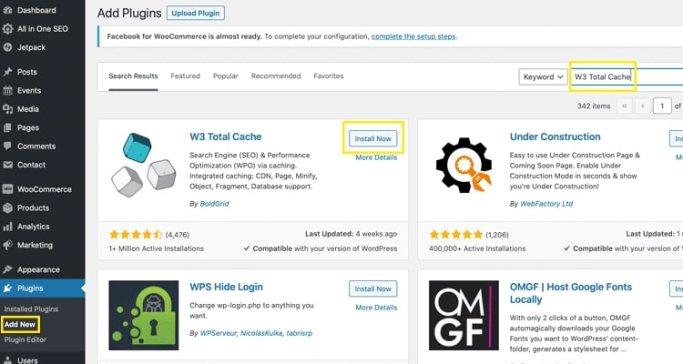 Plugins page