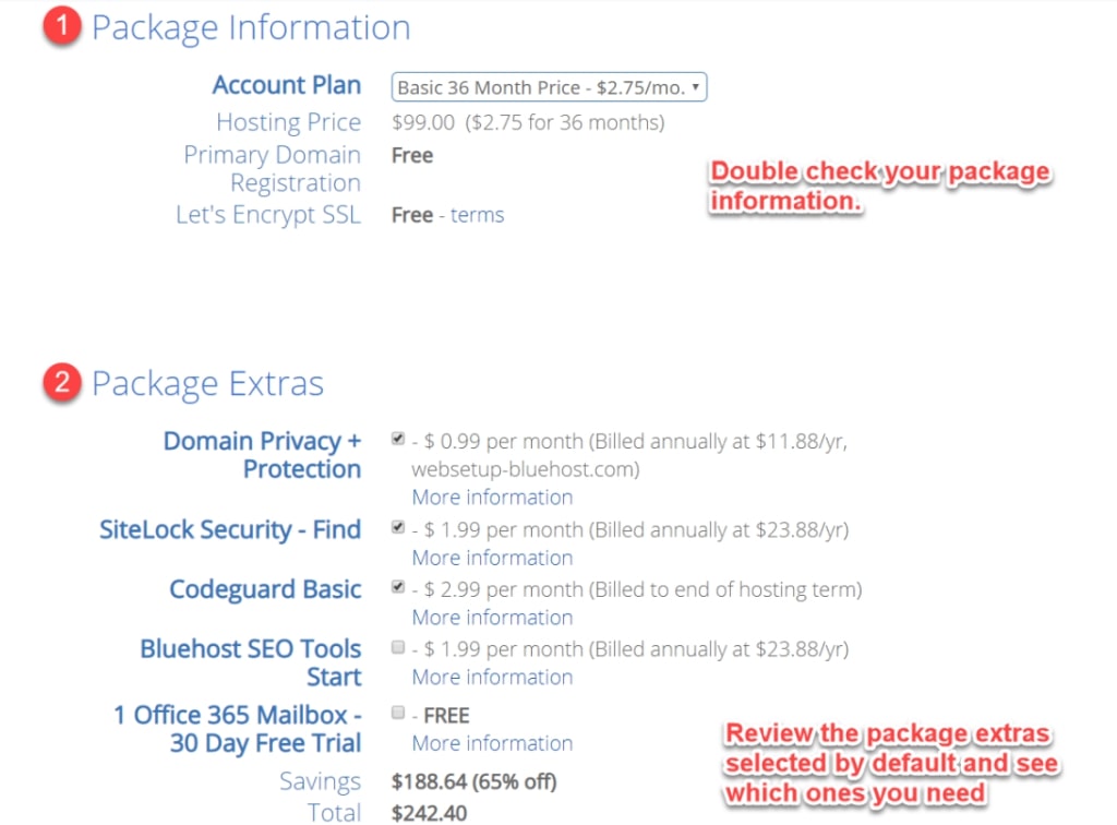 Bleuhost package information