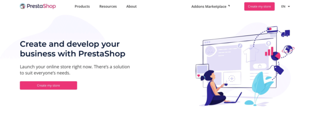 PrestaShop homepage screenshot