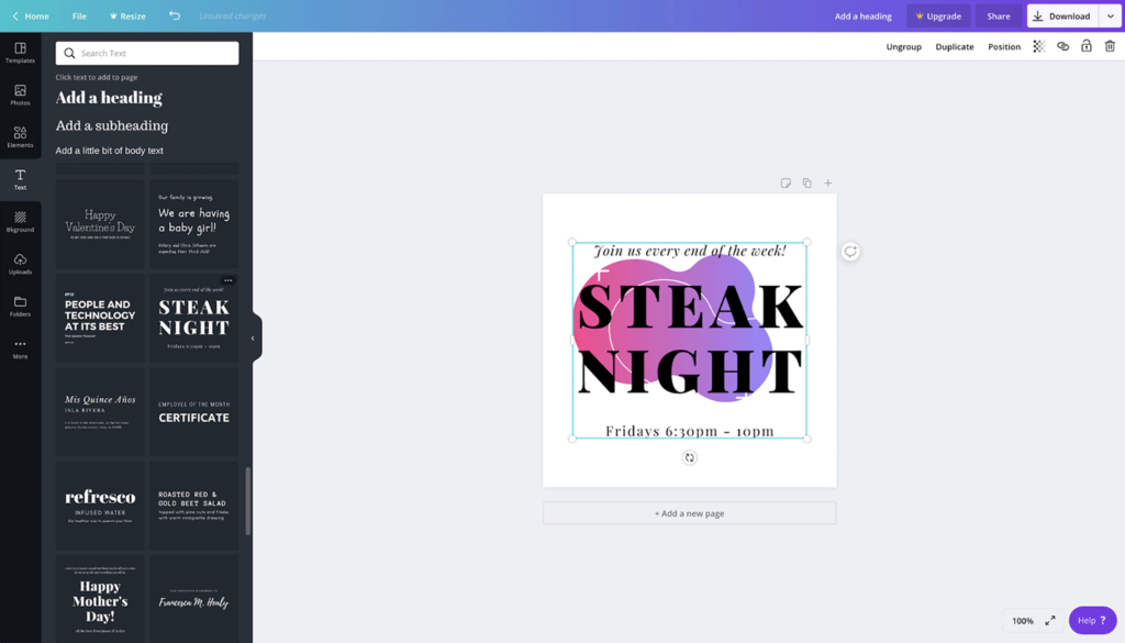 Canva fonts