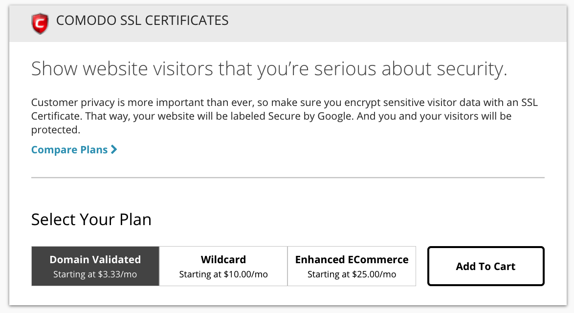 Domain.com's additional domain name cost: premium SSL