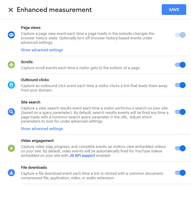 switch enhanced measurements on and off