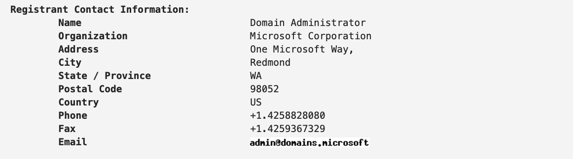 whois microsoft