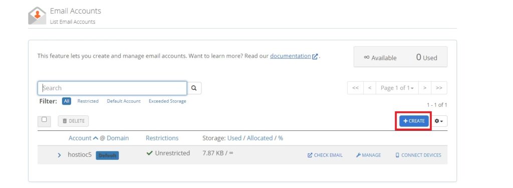 email id create website list