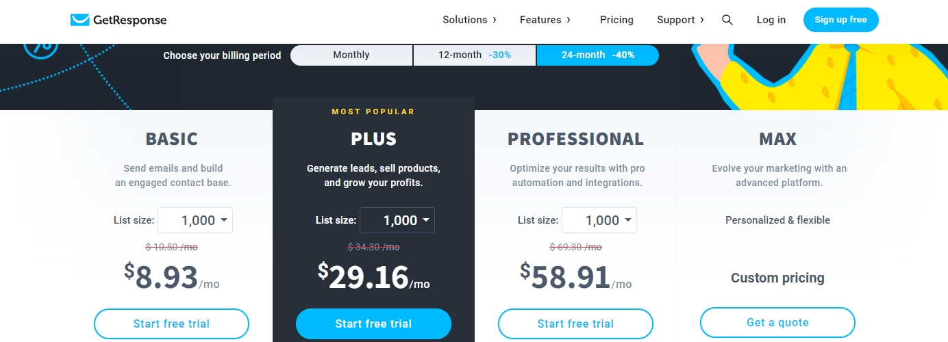 GetResponse Pricing Plans