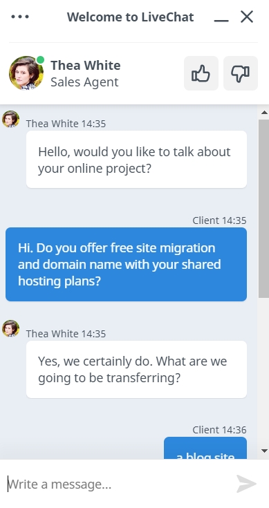 TMDHosting live chat