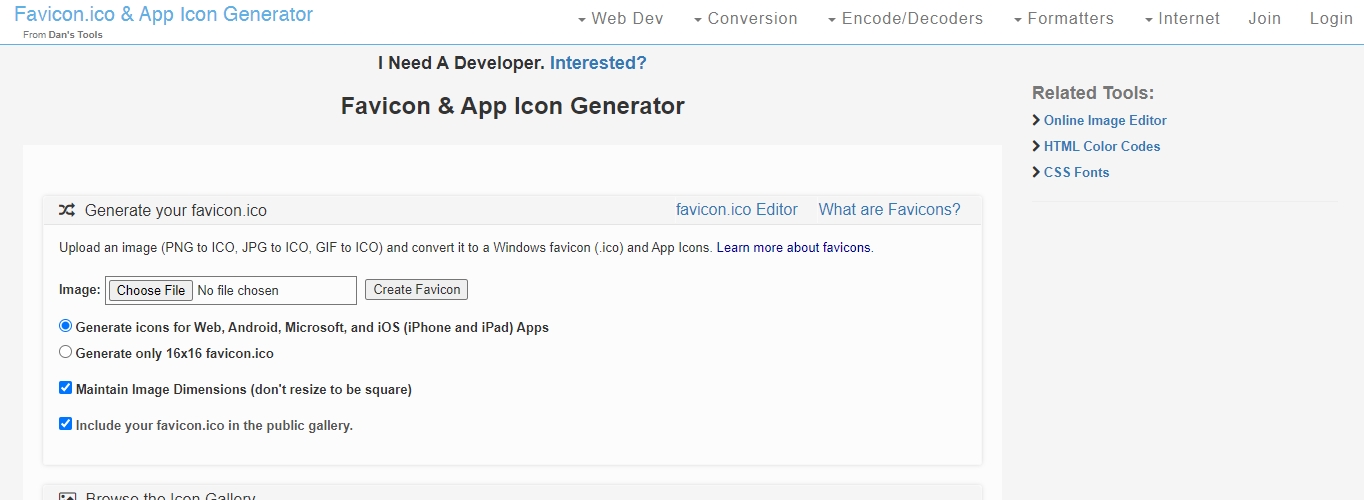 how to create app icon for website