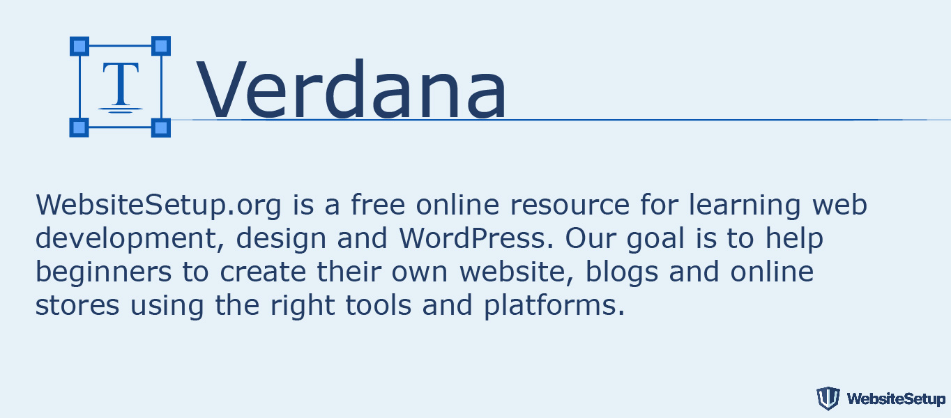 verdana font family html code