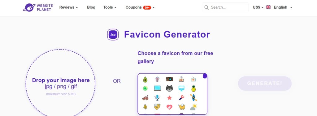 Генератор favicon online