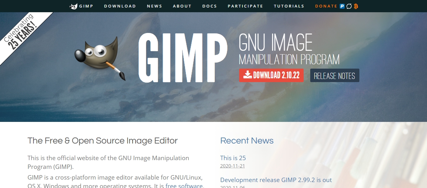 GIMP graphic design software
