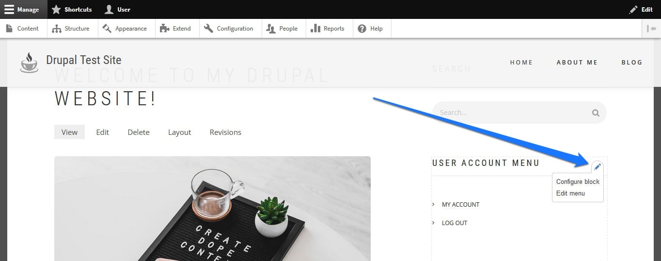 configure drupal blocks from front end