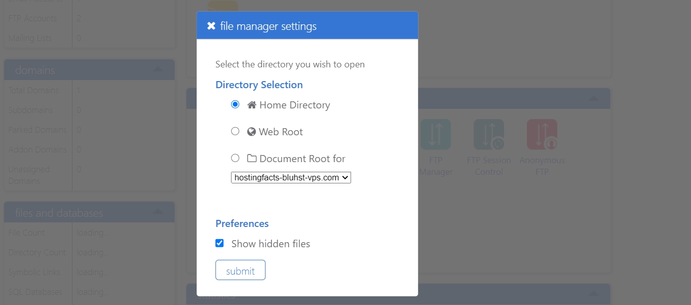 File Manager Settings