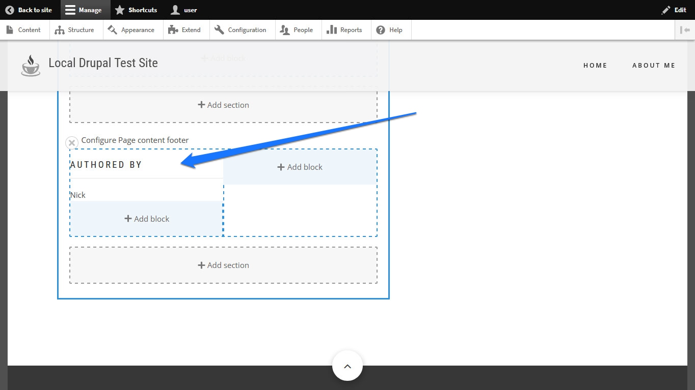 new block on page in drupal layout builder