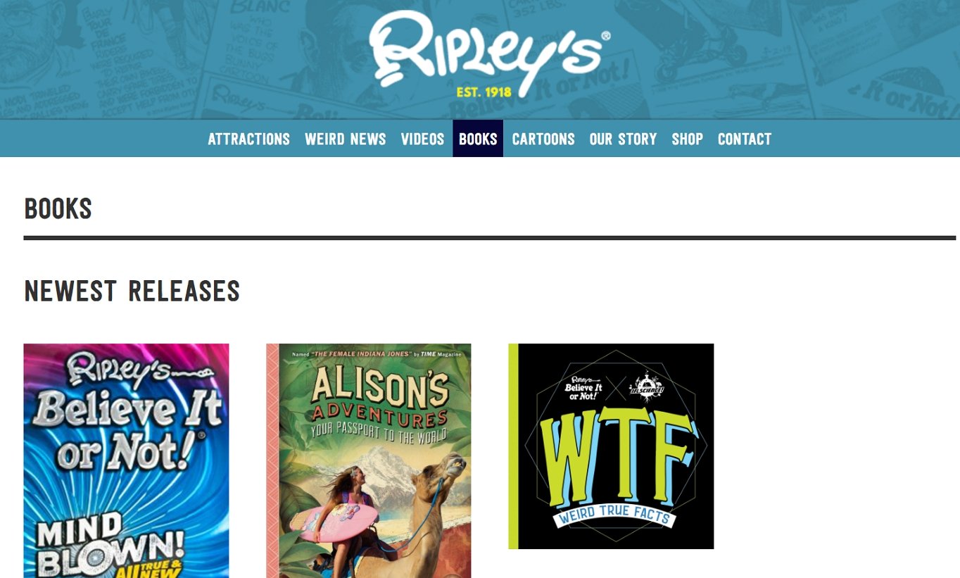 The Ripley’s Believe It or Not eCommerce store.