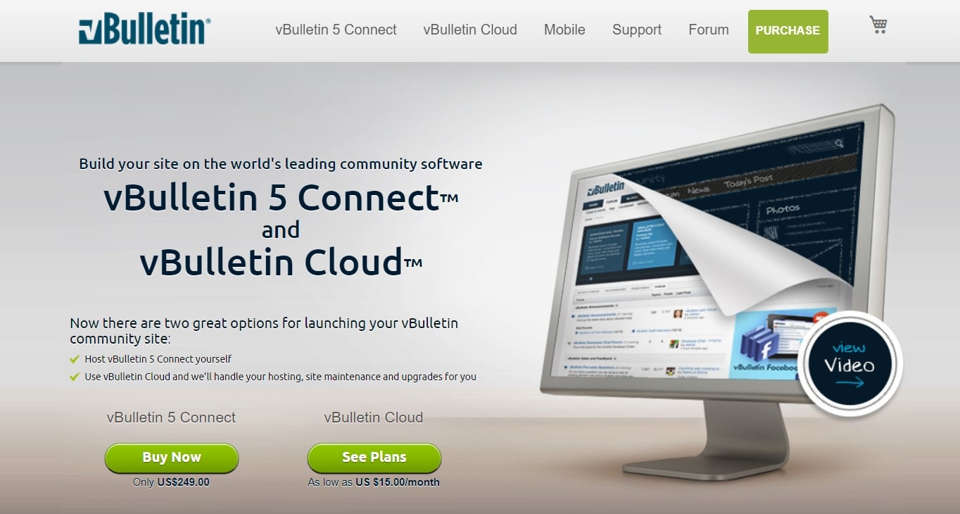 The vBulletin website. It’s one of the best forum software.