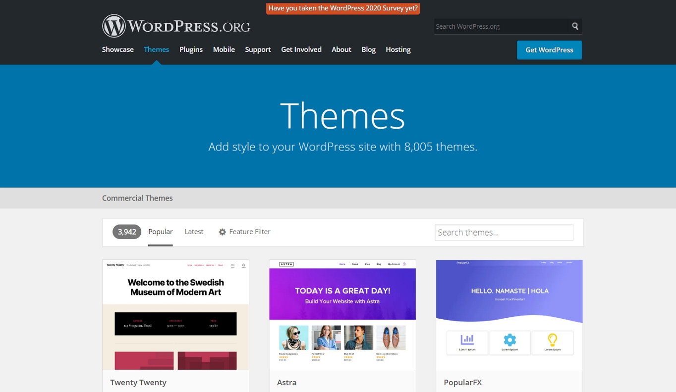 WordPress.com vs WordPress.org: themes