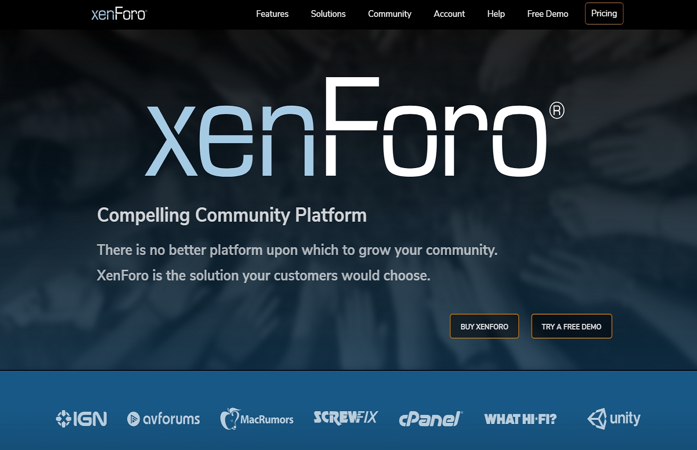 Le site web de xenForo.