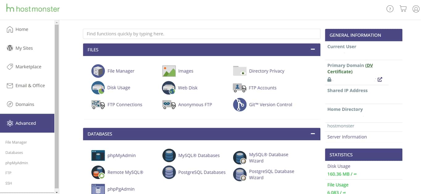 hostmonster cpanel login