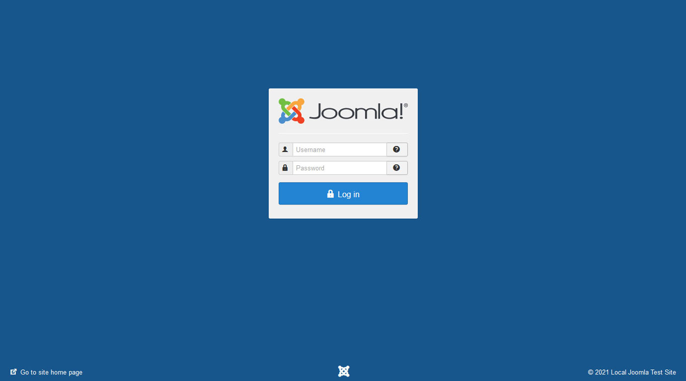 home page joomla administrator login