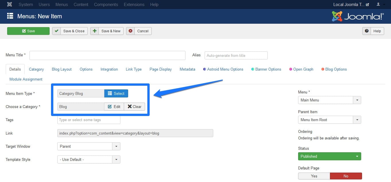 How to add a new menu item in Joomla! - HostPapa Knowledge Base