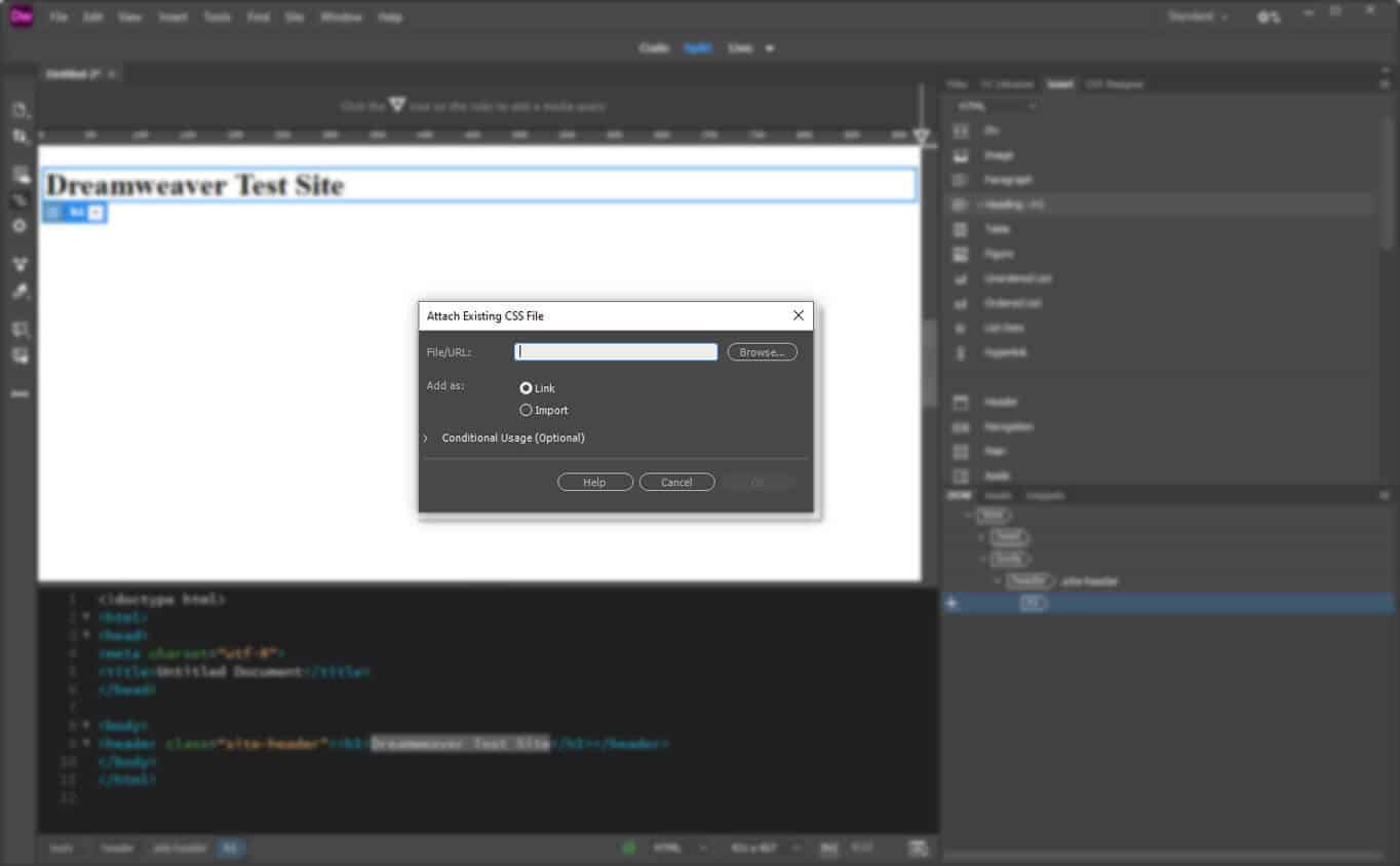 create style sheet in dreamweaver