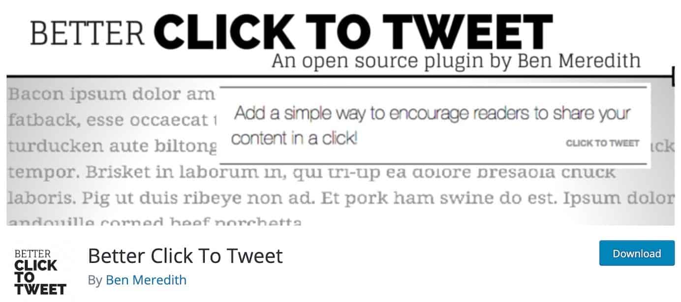 WordPress-Plugins für Social Sharing: Better Click To Tweet