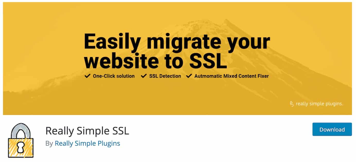 WordPress plugins for SSL: Really Simple SSL