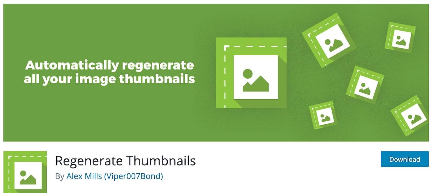 Plugins WordPress pour les vignettes : Regenerate Thumbnails