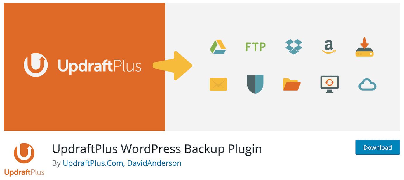 Plugins WordPress pour les sauvegardes : UpdraftPlus