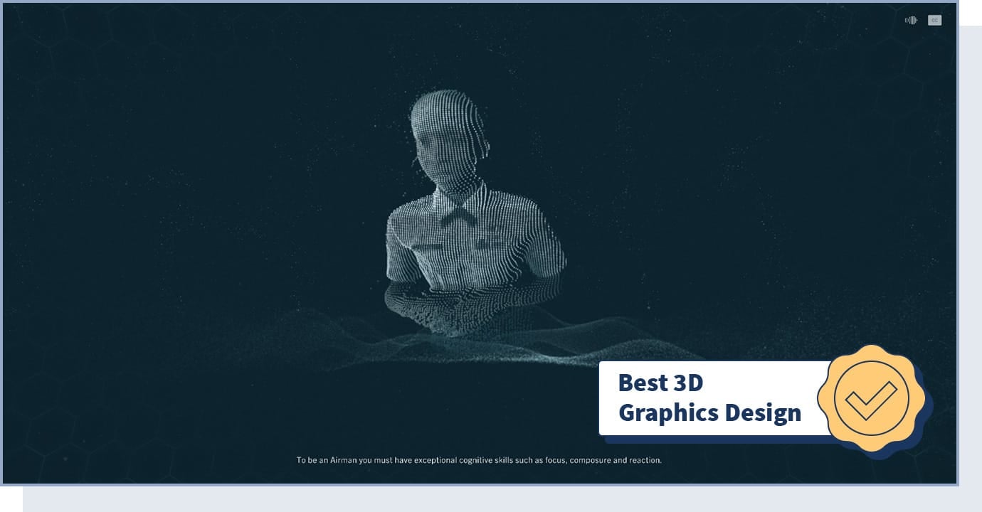 USAF ECHO website with badge that says "best 3D graphics design"