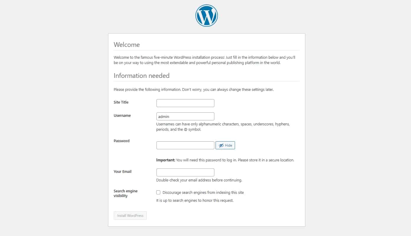 Installing WordPress Manually