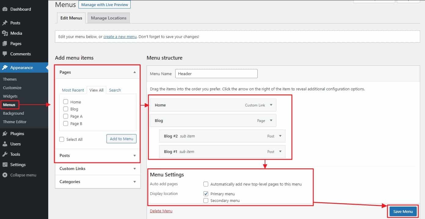 WordPress Siapkan Menu