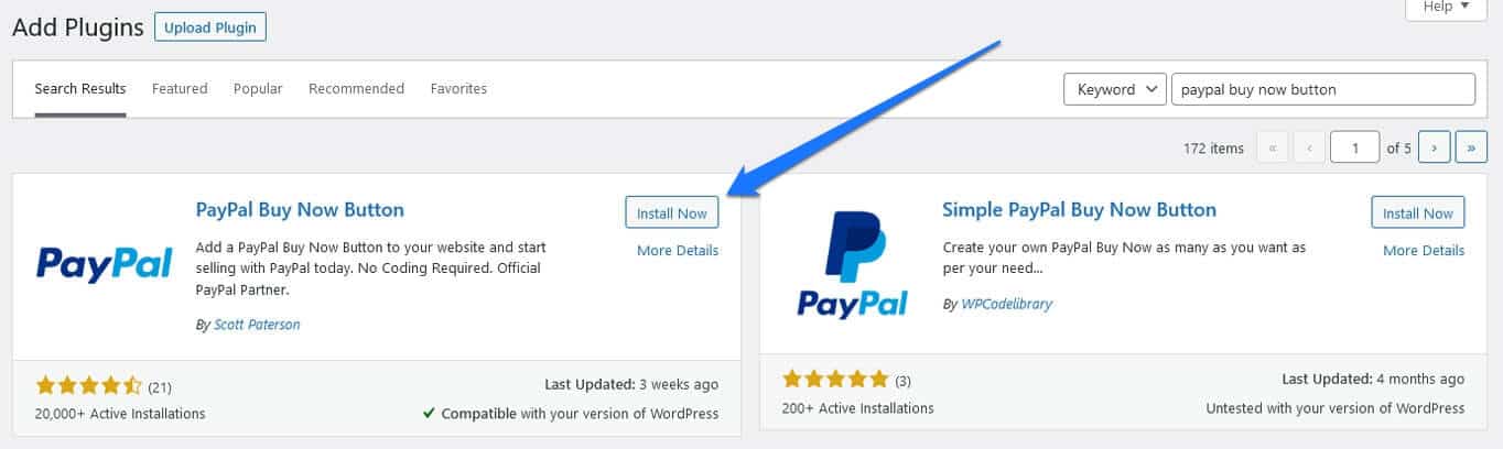 install paypal buy now button plugin