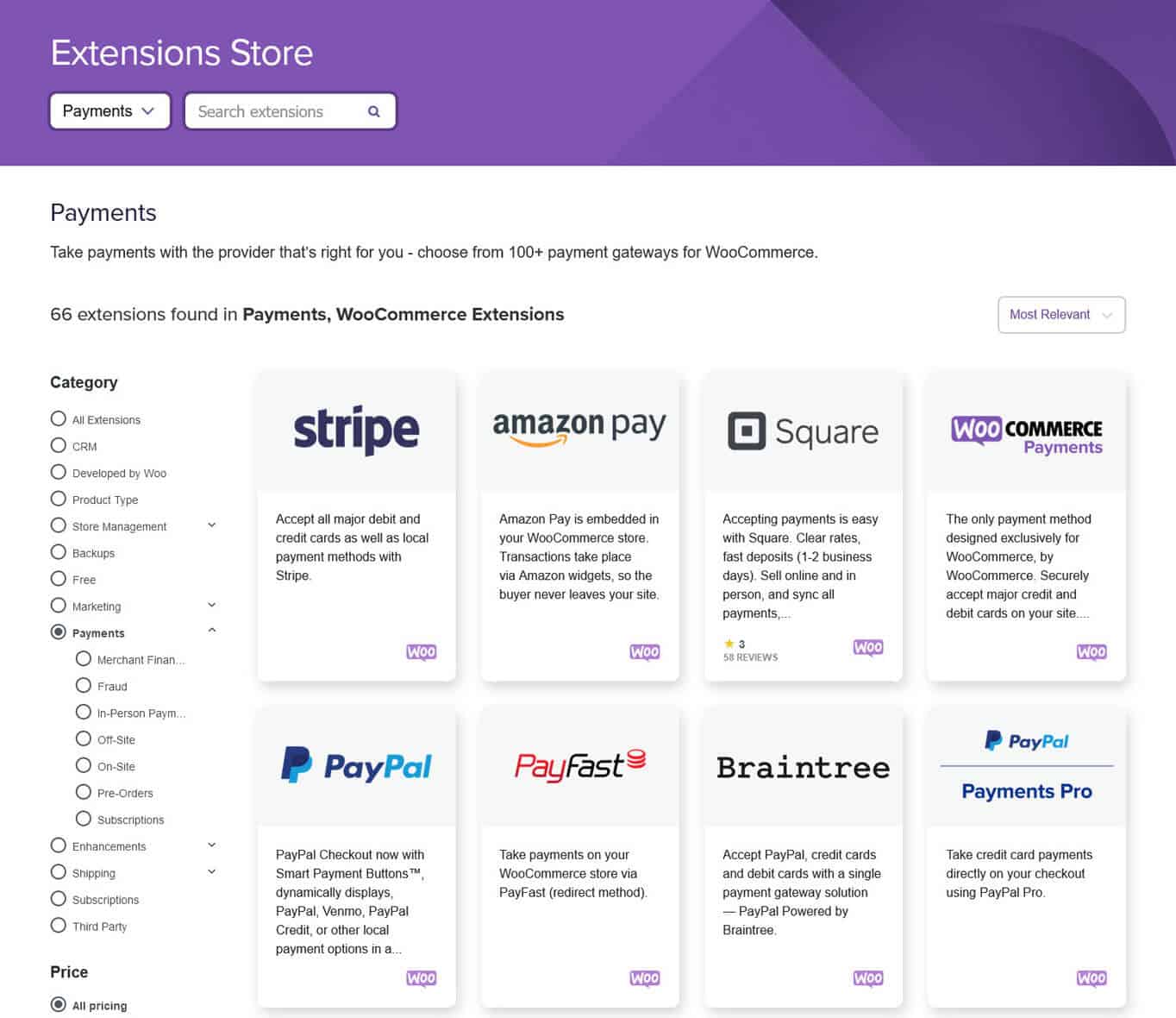 payment methods in woocoommerce extensions store