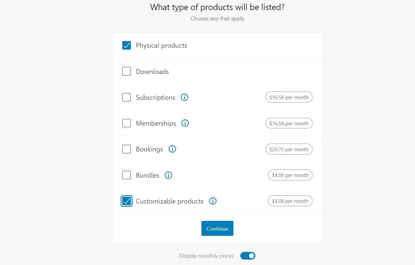 WooCommerce product type