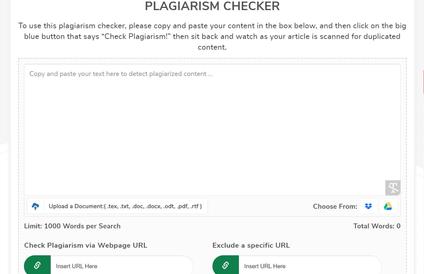 Small SEO Tools plagiarism checker