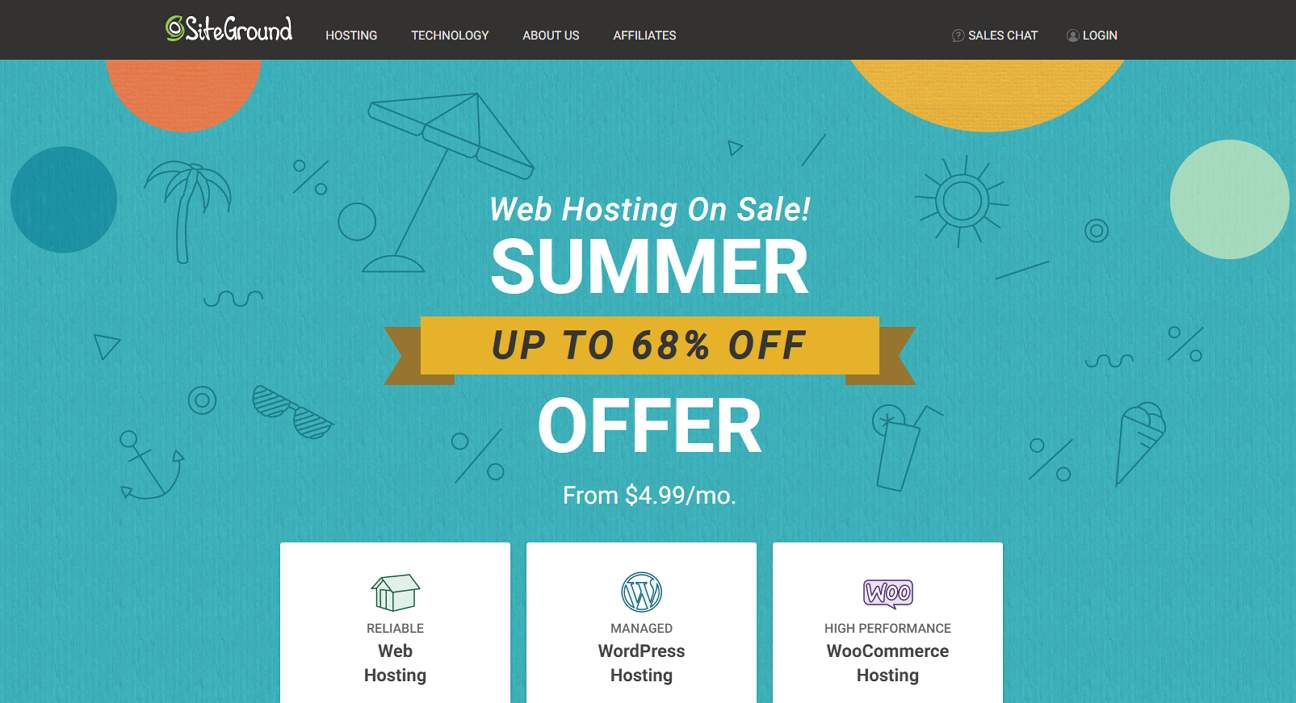 Siteground homepage