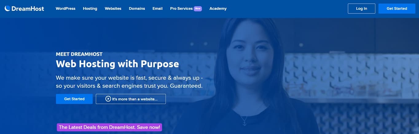 dreamhost landing page